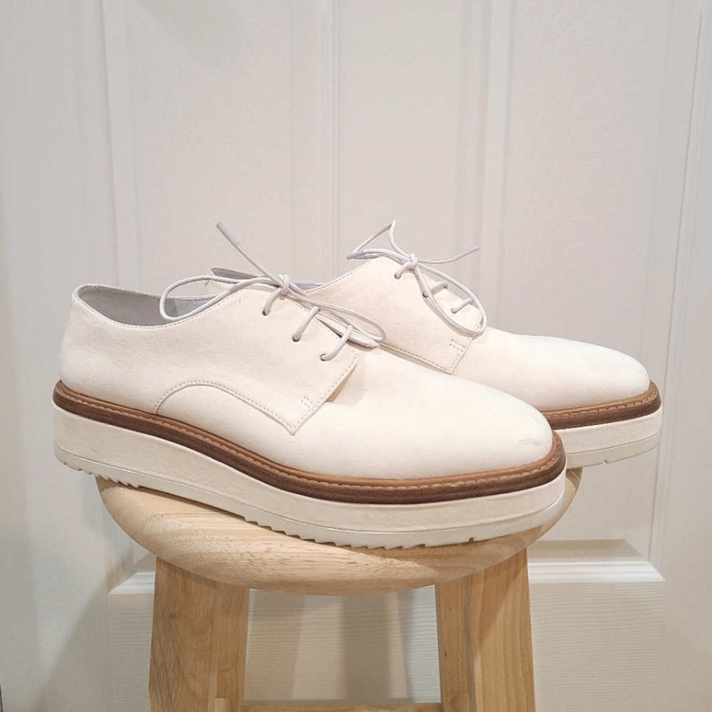 Vince suede white platform sneakers